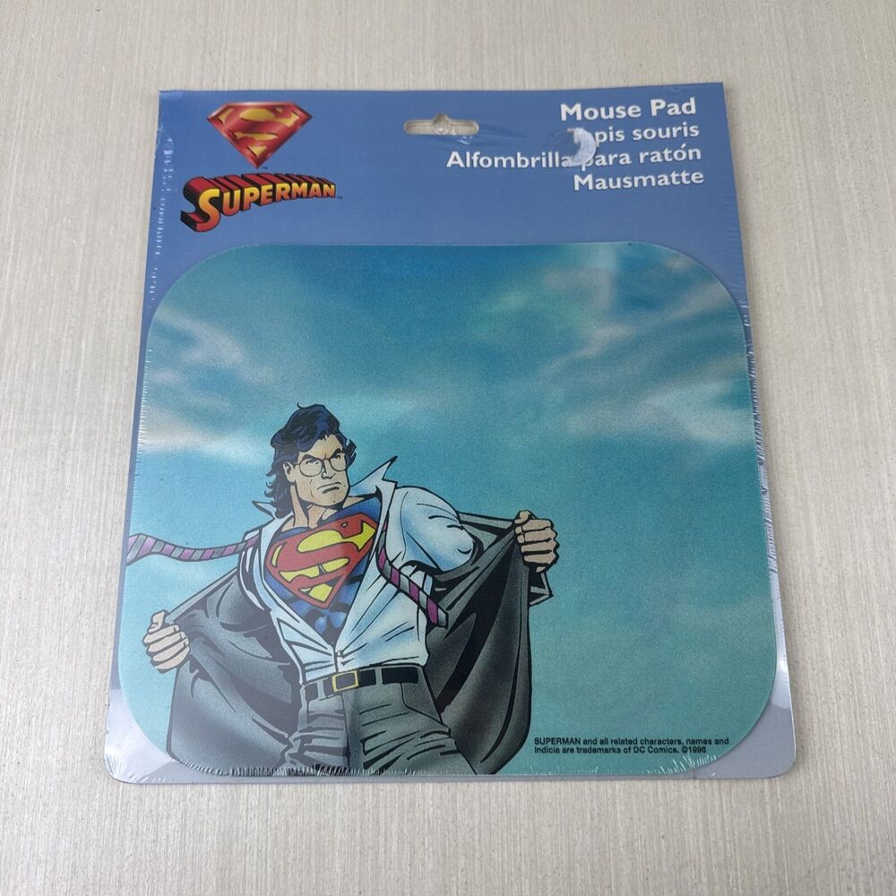 Vintage 1996 Superman Holographic Mouse Pad Brand New Sealed.